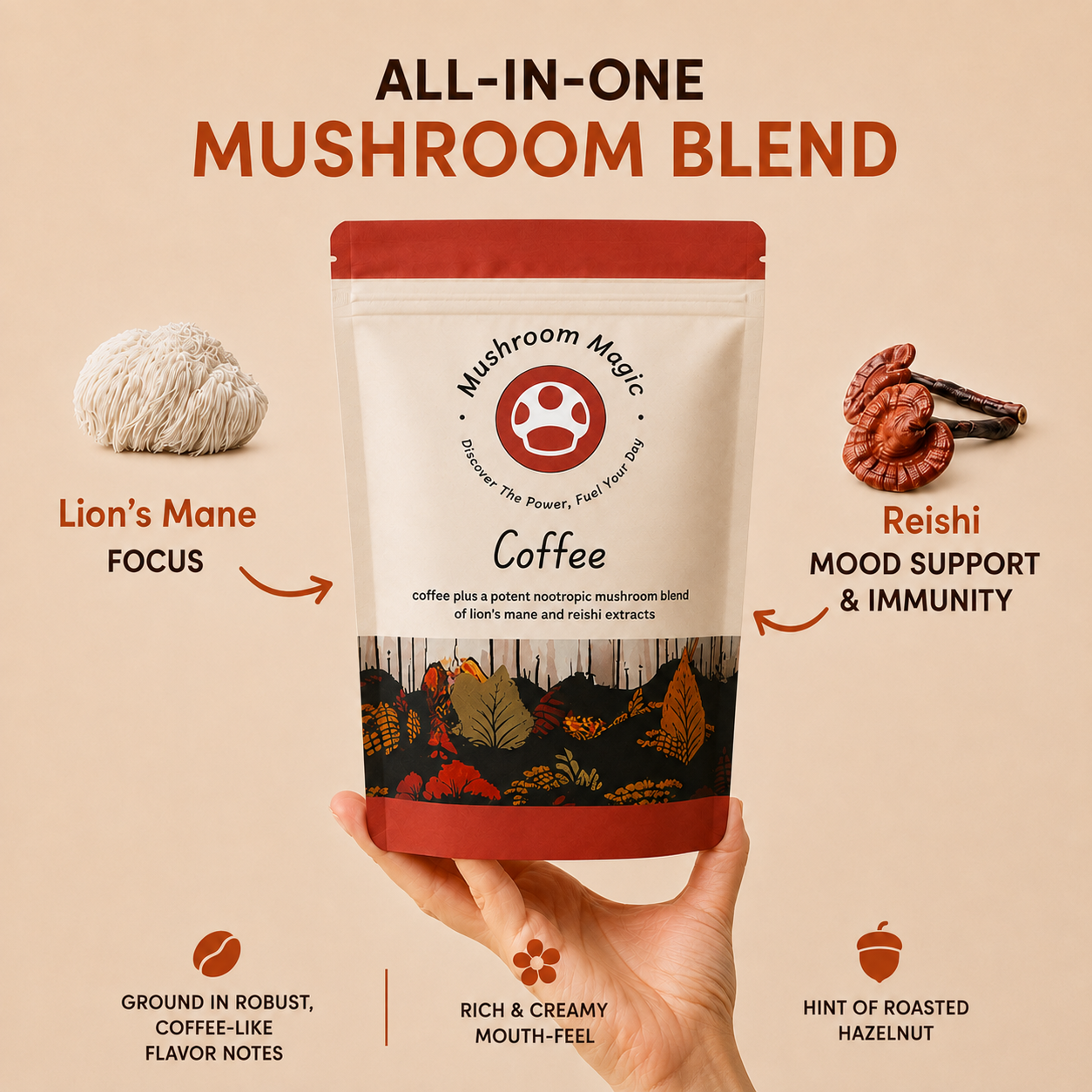 The Mushroom Magic mushroom coffee range