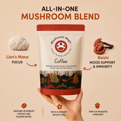 Mushroom Magic Mushroom Coffee with Lion's Mane and Reishi mushrooms