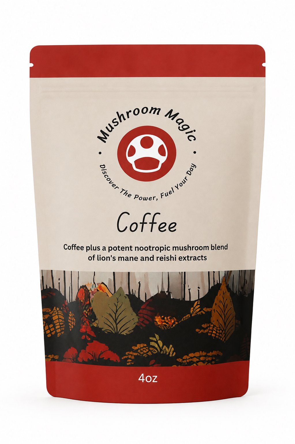 Mushroom Magic mushroom coffee pouch
