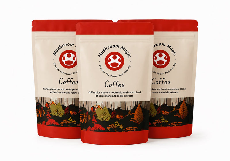 Mushroom Magic mushroom coffee pouches